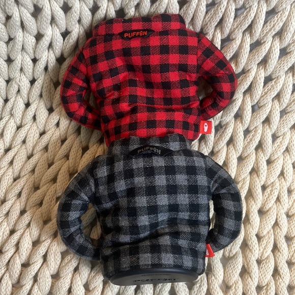 Puffin Drinkware set of two insulated flannel shirt coozies. - Picture 4 of 6